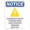 Signmission OSHA Notice Sign, 10" H, 7" W, Rigid Plastic, Hazardous Waste Storage Sign With Symbol, Portrait OS-NS-P-710-V-13348 - alternate 1